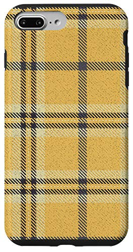 iPhone 7 Plus-8 Plus Classic Golden and Gray Plaid Buffalo Gingham Check Pattern Case