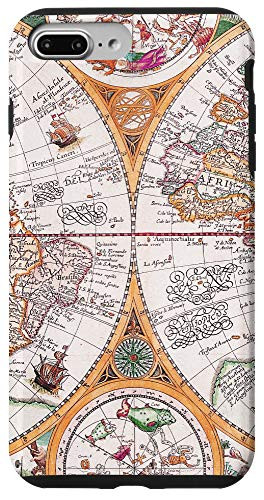 iPhone 7 Plus-8 Plus Nautical Map Phone Case Vintage Ocean Maps Boat Captain Gift Case