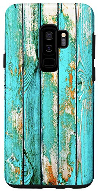 Galaxy S9- Turquoise Woodgrain Shiplap Rustic Farmhouse Wood Panels Case Galaxy S9- Turquoise Woodgrain Shiplap Rustic Farmhouse Wood Panels Case
