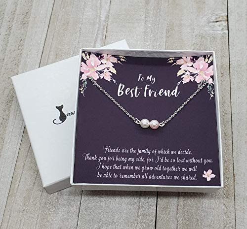 Best Friend Necklace BFF Necklace with Swarovski Pearl Handmade Pearl Necklace for Friend Friendship Necklace Gift for Best Friend BFF Gift Best Friend Necklace BFF Necklace with Swarovski Pearl Handmade Pearl Necklace for Friend Friendship Necklace Gift for Best Friend BFF Gift