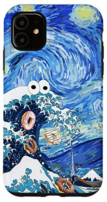 iPhone 11 Van Gogh Starry Night Great wave off Kanagawa Donuts phone Case iPhone 11 Van Gogh Starry Night Great wave off Kanagawa Donuts phone Case