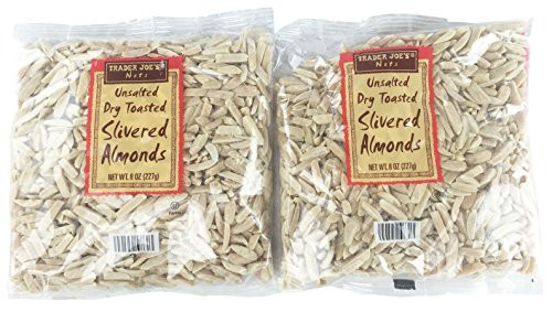 Trader Joes Unsalted Dry Toasted Slivered Almonds -Pack of 2- Trader Joes Unsalted Dry Toasted Slivered Almonds -Pack of 2-