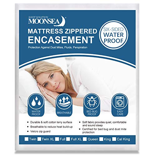 Zippered Mattress Protector Ultra Soft Cotton Terry Surface 6-Side Waterproof Mattress Encasement Dustproof Durable Zipper Noiseless for Standar Zippered Mattress Protector Ultra Soft Cotton Terry Surface 6-Side Waterproof Mattress Encasement Dustproof Durable Zipper Noiseless for Standar