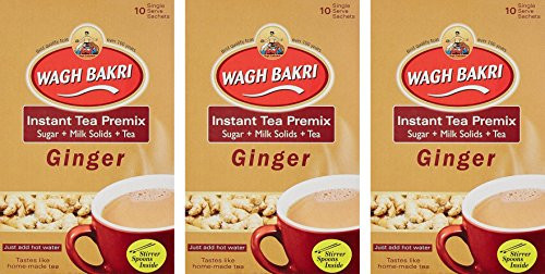 Wagh Bakri Ginger Instant Tea Premix 140g -Pack of 3-