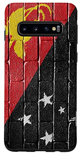 Galaxy S10 Papua New Guinea Flag Guinean Banner on a brick wall Case