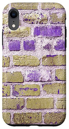 iPhone XR Case - purple and yellow brick wall pattern phone Case