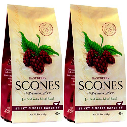 Sticky Fingers Bakeries  English Scone Mix  Raspberry  Just Add Water  Mix  and Bake- Makes 12 Scones -Pack of 2-