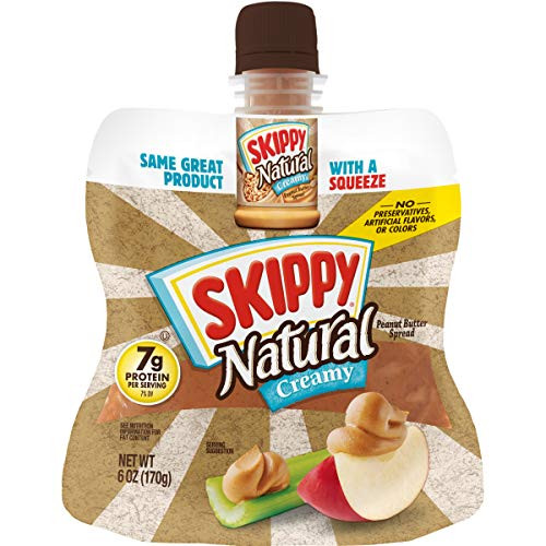 SKIPPY Squeeze Natural Creamy Peanut Butter  6 Ounce -Pack of 6-