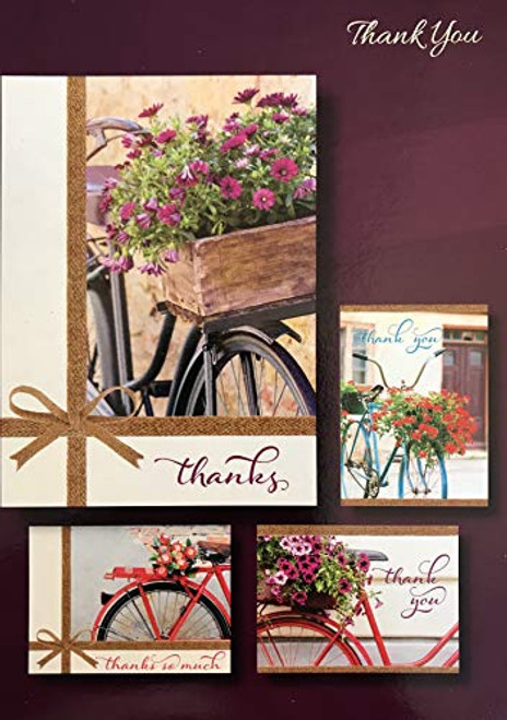 Thank You - Bikes and Blooms Greeting Cards - KJV Scripture - -Box of 12- Thank You - Bikes and Blooms Greeting Cards - KJV Scripture - -Box of 12-