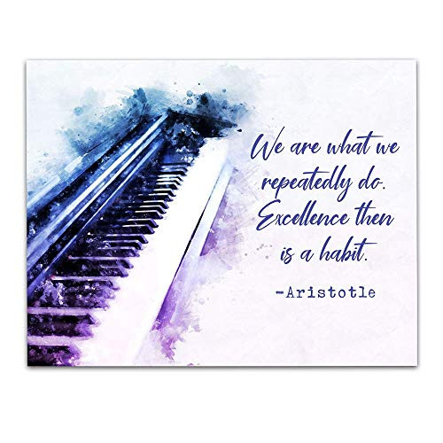 We Are What We Repeatedly Do- Aristotle Quote Motivational Wall Art- Unframed 11 x 14 Watercolor Piano Print - Makes a Great Gift for Family and Fri We Are What We Repeatedly Do- Aristotle Quote Motivational Wall Art- Unframed 11 x 14 Watercolor Piano Print - Makes a Great Gift for Family and Fri