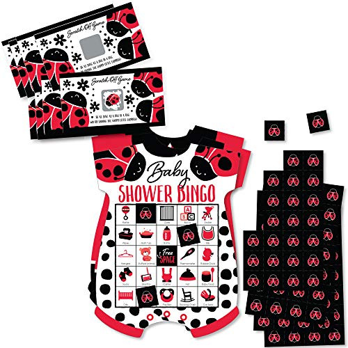 Big Dot of Happiness Happy Little Ladybug Party Game Set  Baby Shower Party Game Supplies Kit  Bingo Cards and Scratch-Off Cards Party Virtual Bundl