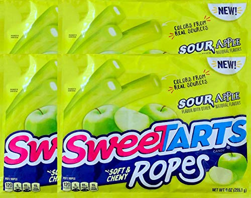 NEW Sweetarts Sour Apple Soft and Chewy Ropes Net Wt 9oz -2-