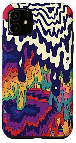 iPhone 11 Trippy Paint Drip Doodle Blue Red Purple Rainbow AEQ068 Case