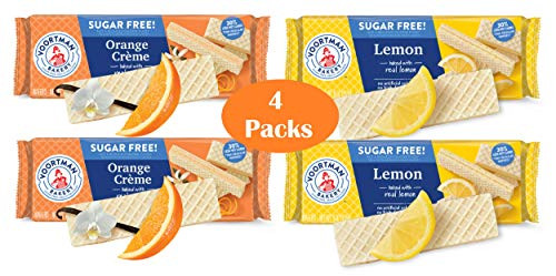 Voortman Sugar Free Orange Creme Wafer - Lemon Wafer BUNDLE 4 PACK 9oz EACH