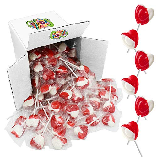Lollipops Red Heart Shaped Strawberry Flavored Chof-K Kosher Parve Individually Wrapped Approximately 120 Lollipops -5 Pounds- Lollipops Red Heart Shaped Strawberry Flavored Chof-K Kosher Parve Individually Wrapped Approximately 120 Lollipops -5 Pounds-