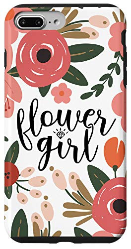 iPhone 7 Plus-8 Plus Flower Girl Wedding Coral Pink and Green Floral Pattern AEN300 Case