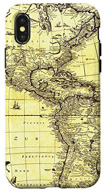 iPhone X-XS Nautical Map Phone Case Vintage Ocean Maps Boat Captain Gift Case