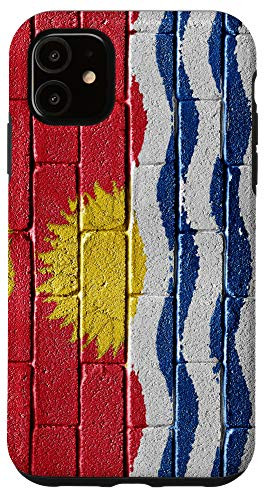 iPhone 11 Kiribati Flag Banner on a brick wall Case