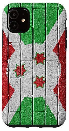 iPhone 11 Burundi Flag Burundian Banner on a brick wall Case