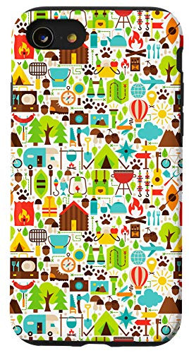 iPhone SE -2020- - 7 - 8 Hiking Pattern - Camping Outdoor Case