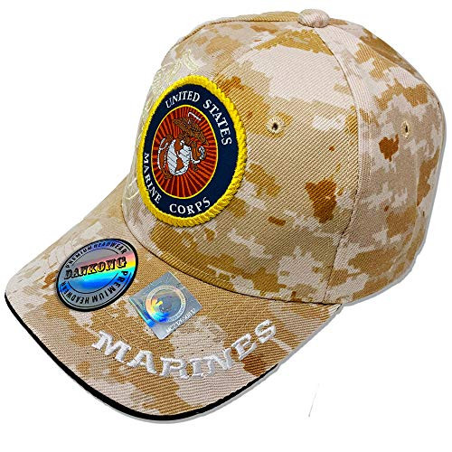 DANKONG U-S- Marine Hat -Official Licensed US Military 3D Embroidered Baseball Cap with Size Adjustable Hoop and Loop Closure for Men and Women - Circ