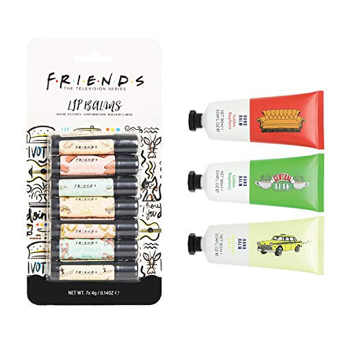 Lip and Hand Balms Collection - Friends TV Show 7 Day Flavoured Chapsticks and Set of Three Travel Size Hand Balms