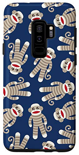 Galaxy S9- Sock Monkeys Cute Animals Monkey Lover Pattern Classic Blue Case