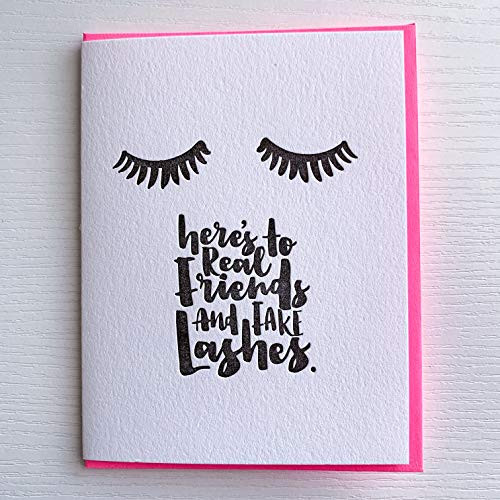 Lash Extensions Card  Card for Best Friend  Fake Lashes  Real Friends  Fake Lashes