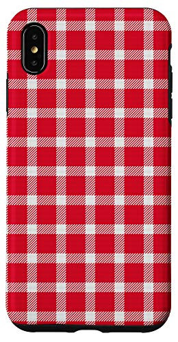 iPhone XS Max Classic Red and White Plaid Buffalo Gingham Pattern Gift Case