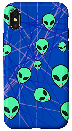 iPhone X-XS Classic 90s School Photo Funny Alien UFO Case