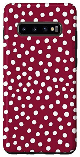 Galaxy S10- Polka dot  cranberry  burgundy  wine  Classic  trendy Case