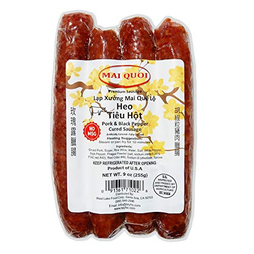 Cured Pork with Black Pepper Style Sausage -No GMS- - Made In USA