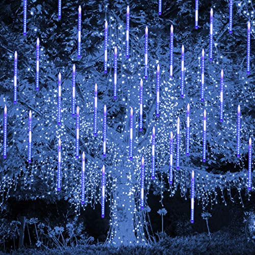 Blissun Falling Rain Lights  Meteor Shower Rain Drop Lights  30cm 8 Tubes 288 LED Icicle Cascading Snow Falling Lights for Christmas Halloween Garden