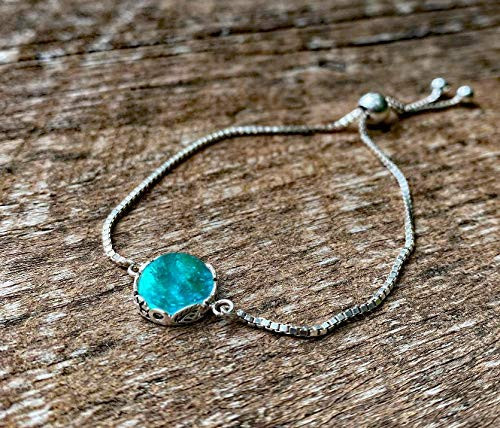 Recycled Vintage Mason Jar Glass and Sterling Silver Botanical Series Adjustable Slider Bracelet Recycled Vintage Mason Jar Glass and Sterling Silver Botanical Series Adjustable Slider Bracelet