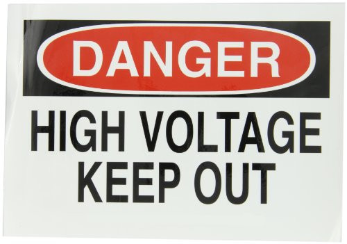 Brady 84083 10 Width x 7 Height B-302 Polyester Black and Red on White Admittance Sign Header Danger Legend High Voltage Keep Out Brady 84083 10 Width x 7 Height B-302 Polyester Black and Red on White Admittance Sign Header Danger Legend High Voltage Keep Out