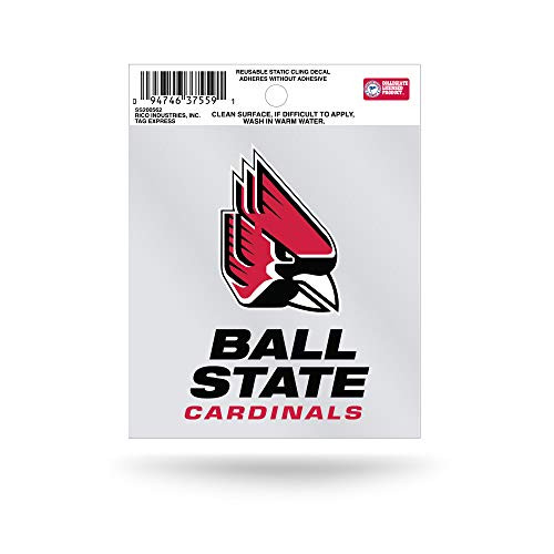 NCAA Rico Industries Small Static Cling Decal Ball State Cardinals