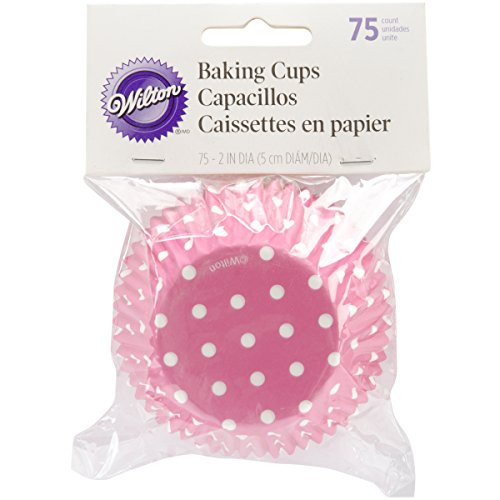 Wilton Cake 415-0158 Bake cups Pink Dots (75 Count), Pink