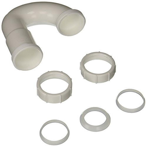 EZ-FLO 35371 Polypropylene J Bend with Reducing Washers for Tubular Drain Applications White 1-12-Inch