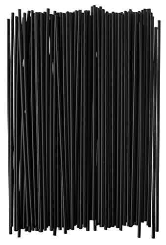 Crystalware, Plastic Stir Straw, Sip Stirrer, For Coffee and Cocktail, 7 1/2 Inches 1000/Box, Black