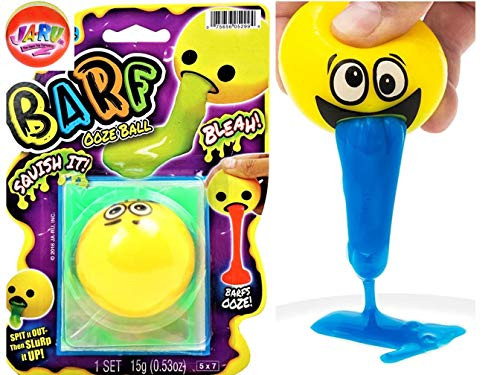 JA-RU Emoji Barf Slime Stress Ball 1 Unit Assorted Colorful Ooze Party Favors for Kids Stress Relief Toy_ Pinata Filler_ Plus 1 Bouncy Ball  5299-1p