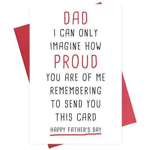Proud of Me Naughty Fathers Day Card Rude Dad Card Happy Fathers Day Joke Greeting Card