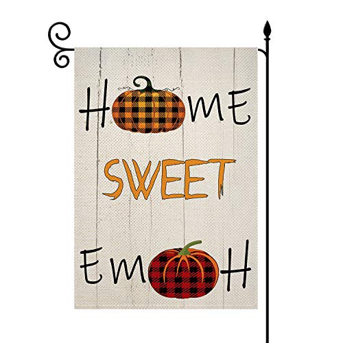 YaoChong Summer Fall Home Sweet Home Pumpkin Buffalo Check Plaid Garden Flag Vertical Double Sized 12_5 x 18 Inch Seasonal Farmhouse Autumn Burlap Yard Outdoor Decor YaoChong Summer Fall Home Sweet Home Pumpkin Buffalo Check Plaid Garden Flag Vertical Double Sized 12_5 x 18 Inch Seasonal Farmhouse Autumn Burlap Yard Outdoor Decor