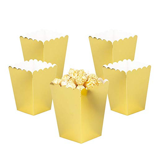 YESON Gold Popcorn Boxes Mini Paper Popcorn Box for PartyPack of 12
