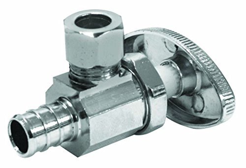 Everflow Supplies 81512PR-NL Premium Lead Free 1/2-Inch Pex x 3/8-Inch OD Compression Quarter Turn Angle Stop Valve