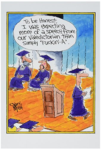 Fckin A - Hilarious Happy Graduation Note Card with Envelope 4_63 x 6_75 Inch - Funny Grad Speech College Graduation Card - Humor Congratulations Card for Graduates 3892