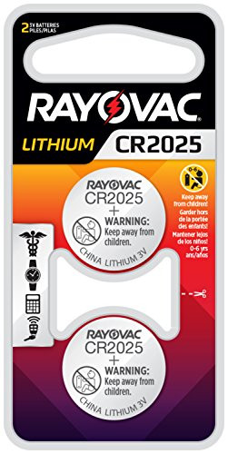 Rayovac CR2025 Battery 3V Lithium Coin Cell CR2025 Batteries 2 Battery Count