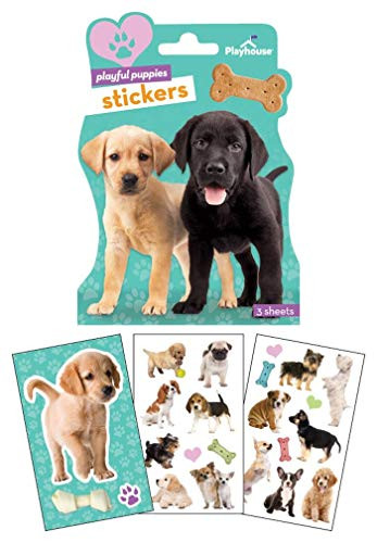 Playhouse Playful Puppies Shaped Pack of Three Sticker Sheets