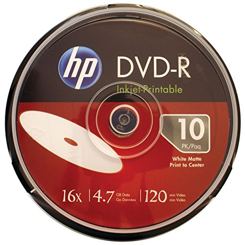 Hewlett Packard 4_7 GB Prntbl DVD-R 10Ct DM16WJH010CB