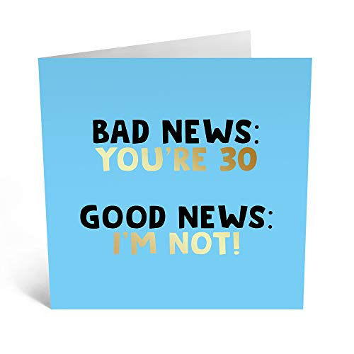 Central 23 - Funny 30th Birthday Card - Bad News Youre 30 - Humorous Card for 30th - Comes with Fun Stickers Central 23 - Funny 30th Birthday Card - Bad News Youre 30 - Humorous Card for 30th - Comes with Fun Stickers