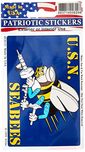 EagleEmblems DC0153 Sticker-USNSeabees 3x4